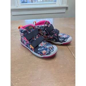 Plae Max Kids High Top Sneakers Multicolor Abstract Pink Orange Grey Size 12 US
